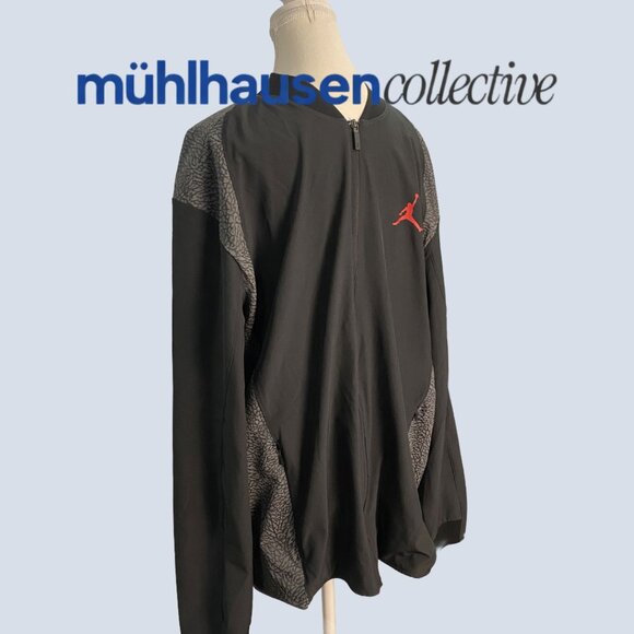 Jordan Full Zip Jacket Black/Gray Elephant Print Men’s Size XL - Picture 2 of 3